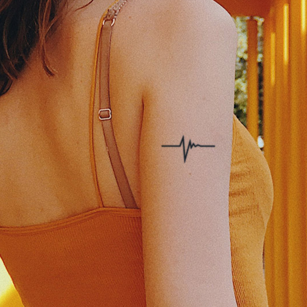 Airplane Heartbeat Temporary Tattoo / airplane tattoo / travel tattoo / ekg  tattoo / love tattoo / heartbeat tattoo / wrist tattoo